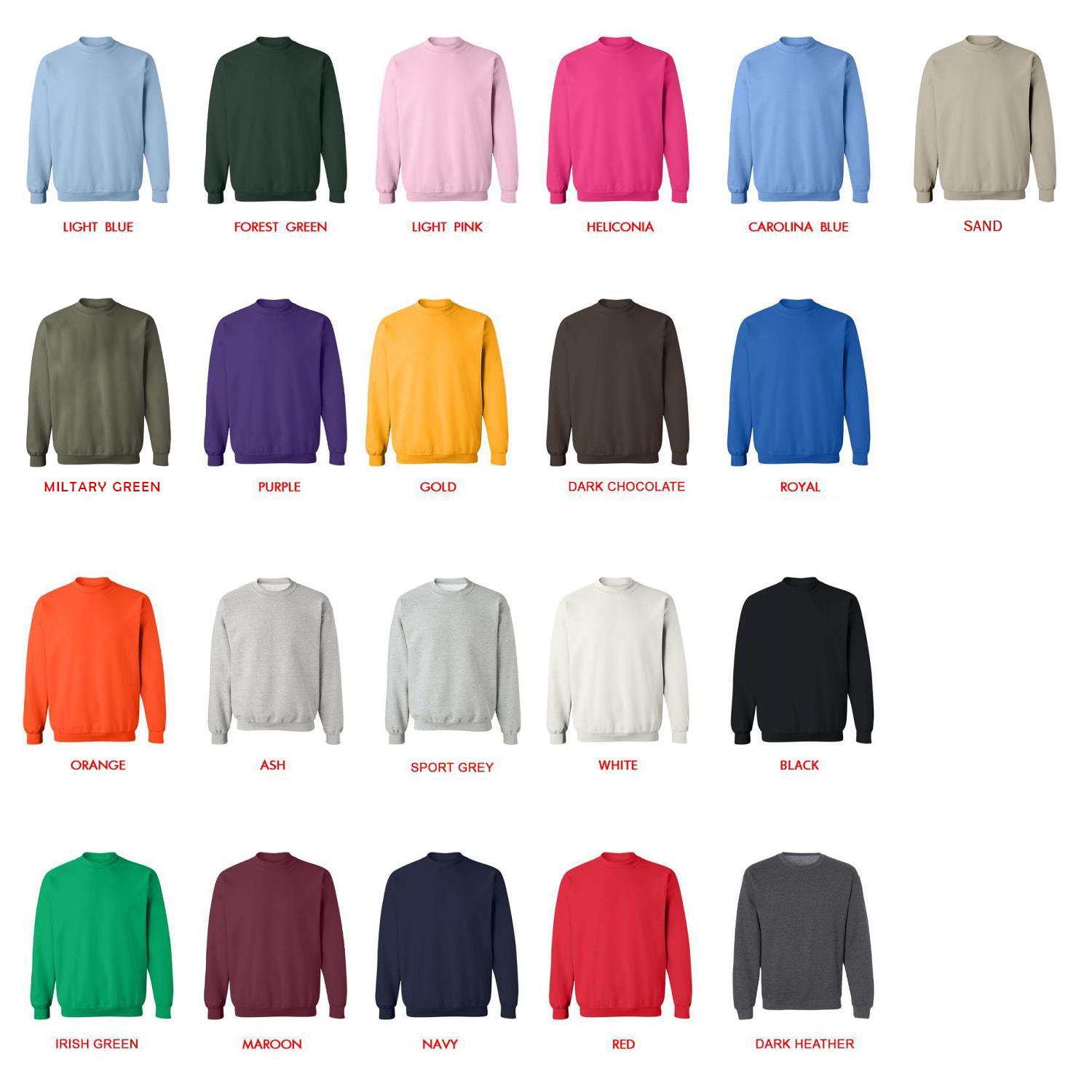 sweatshirt color chart - Omori Gifts