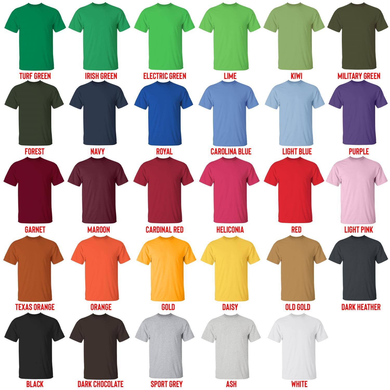 t shirt color chart - Omori Gifts