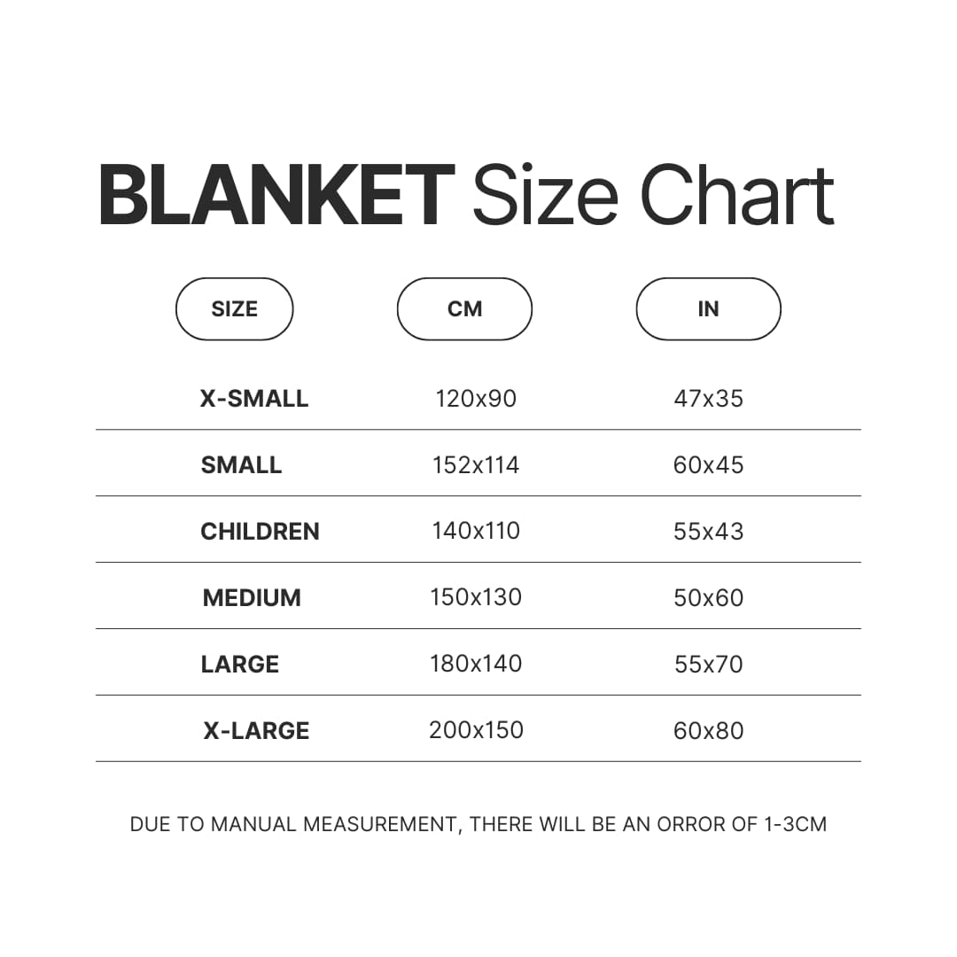 Blanket Size Chart - Omori Gifts