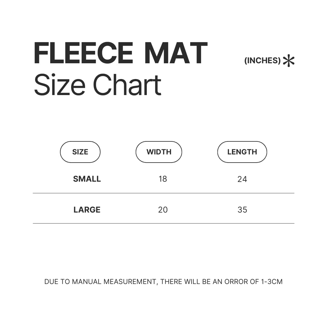 Fleece Mat Size Chart - Omori Gifts