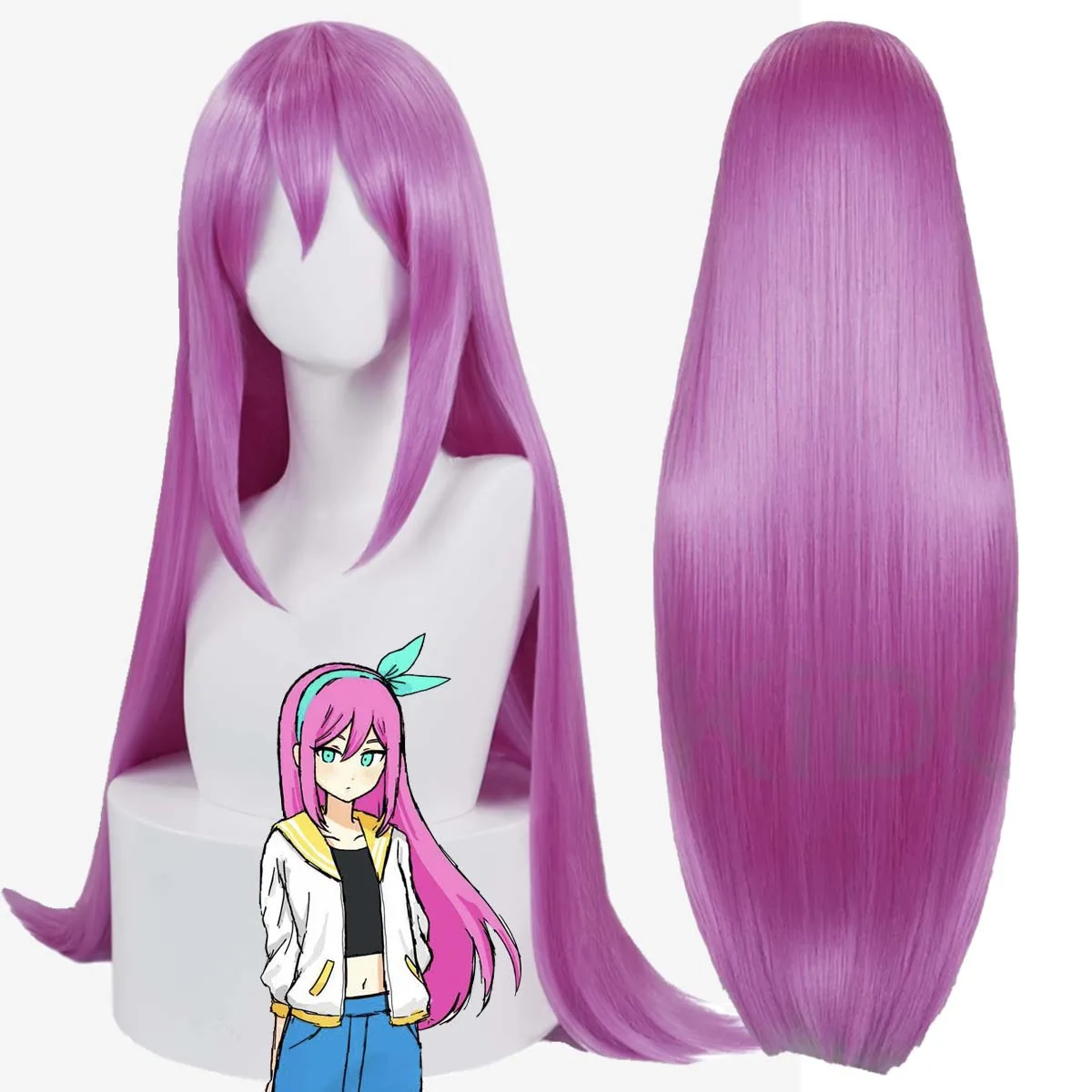 Game Omori Cosplay AUBREY Mari Sweetheart Blue Black Pink Long
